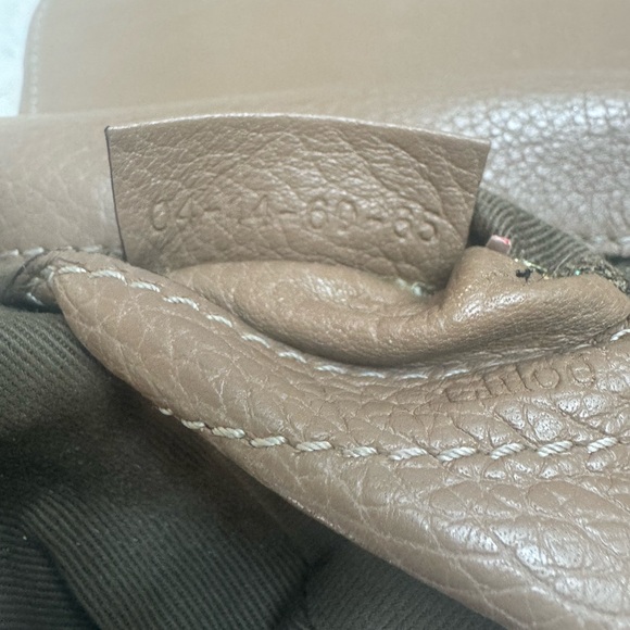 Chloe Marcie Small  Crossbody Saddle Bag with Adjustable Strap medium tan color. - Picture 9 of 12